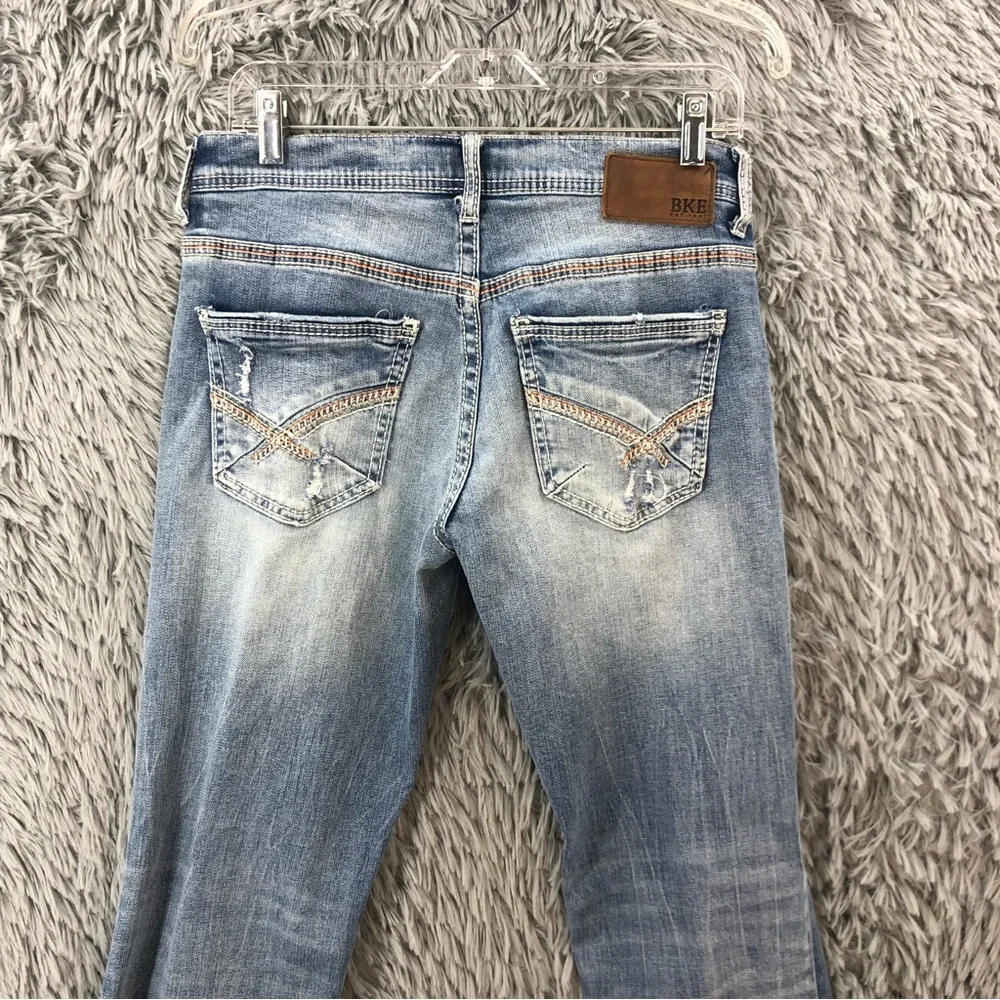 BKE Buckle Jeans Aiden Mens 30 Distressed Whiskered Straight Leg
